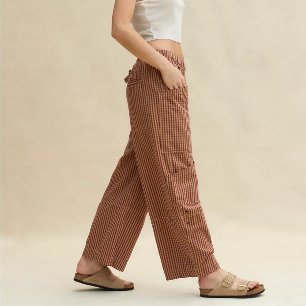 BDG/ Urban Outfitters Charlie Gingham Low-Rise Wide-Leg Pant